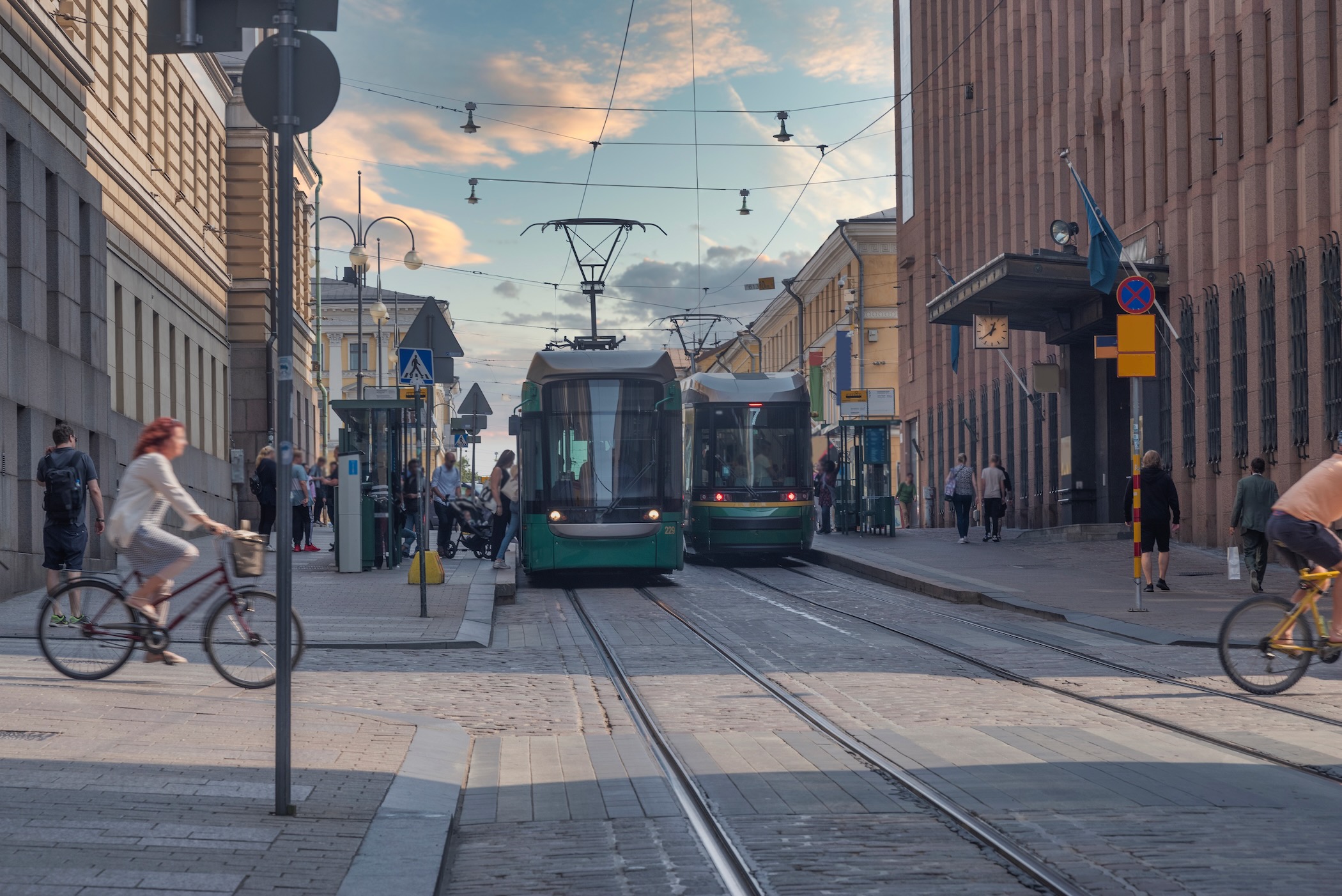 the ancient streets of Helsinki. City center.