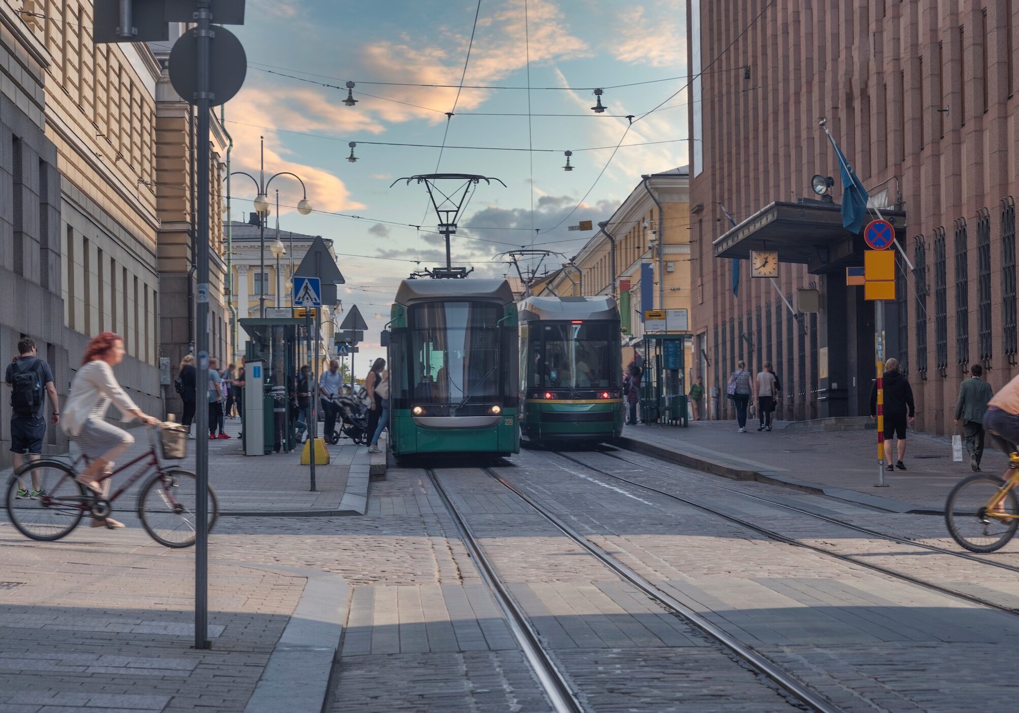 the ancient streets of Helsinki. City center.